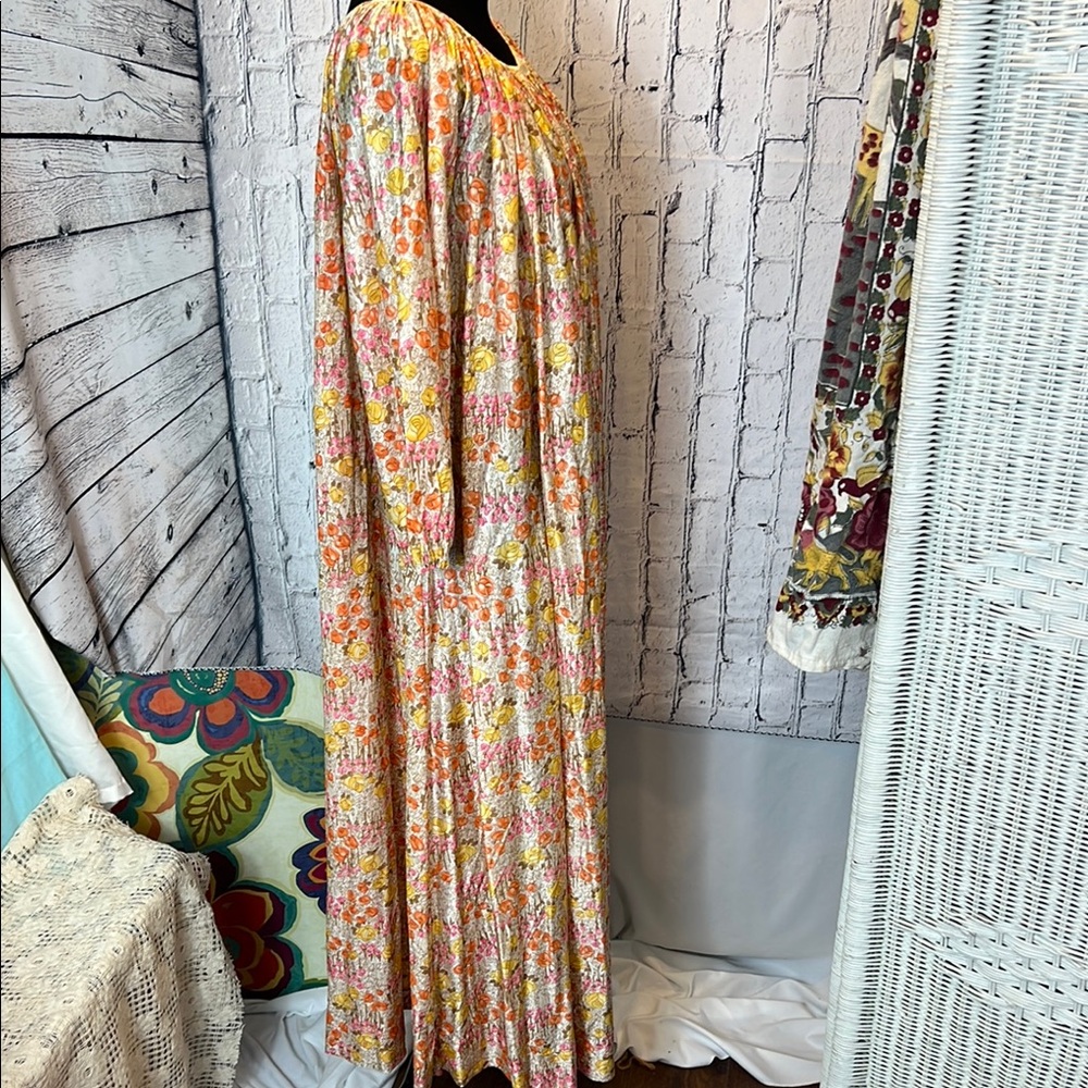 VTG 70’s Floral Long Sleeve Night Gown M - Picture 3 of 5